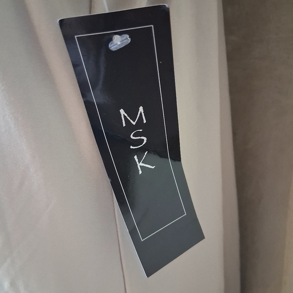 MSK Black and Tan Color Block Asymmetric Tank Tunic Dress Medium NWT - Picture 4 of 5